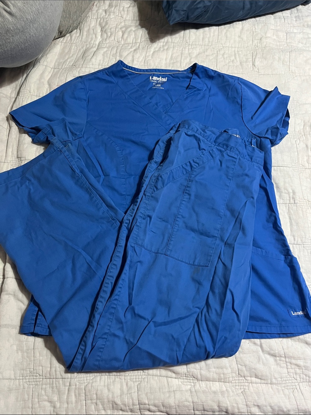Landau Stretch Short Sleeves Scrubs Set - Size L